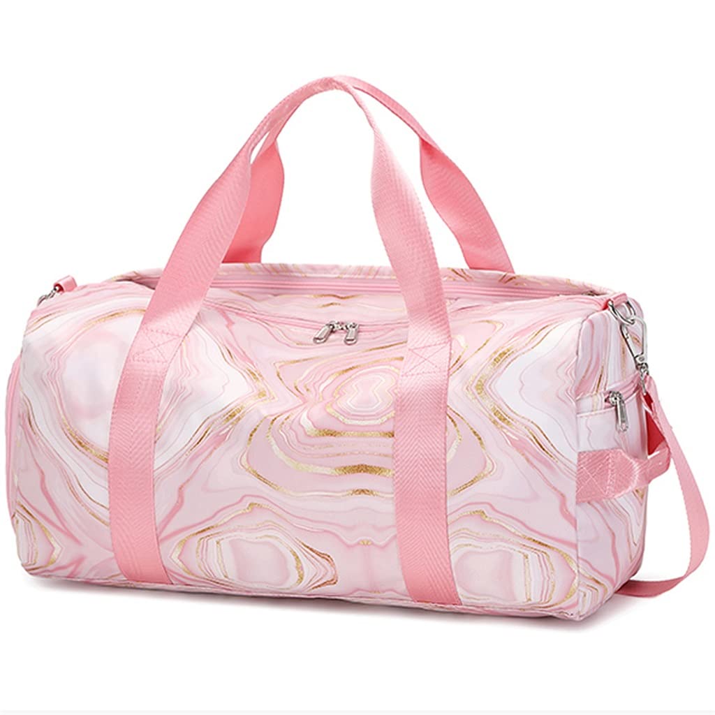 LEIGE Sports Gym Duffle Bag for Men & Women - Waterproof Travel Duffel with Shoe Compartment & Wet Pocket - Perfect for Gym, Workout, Fitness Training & Outdoor Sports (Pink)