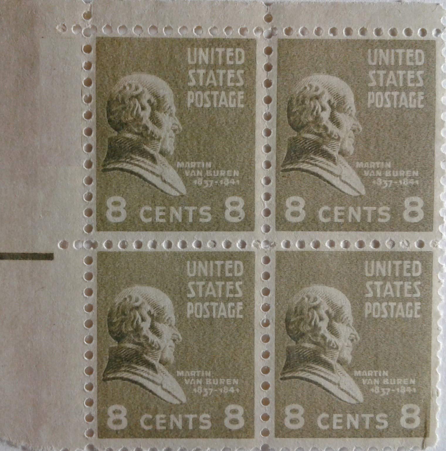 1938 Martin Van Buren 4-8¢ US Stamps Set #813 for Collectors & Gifts