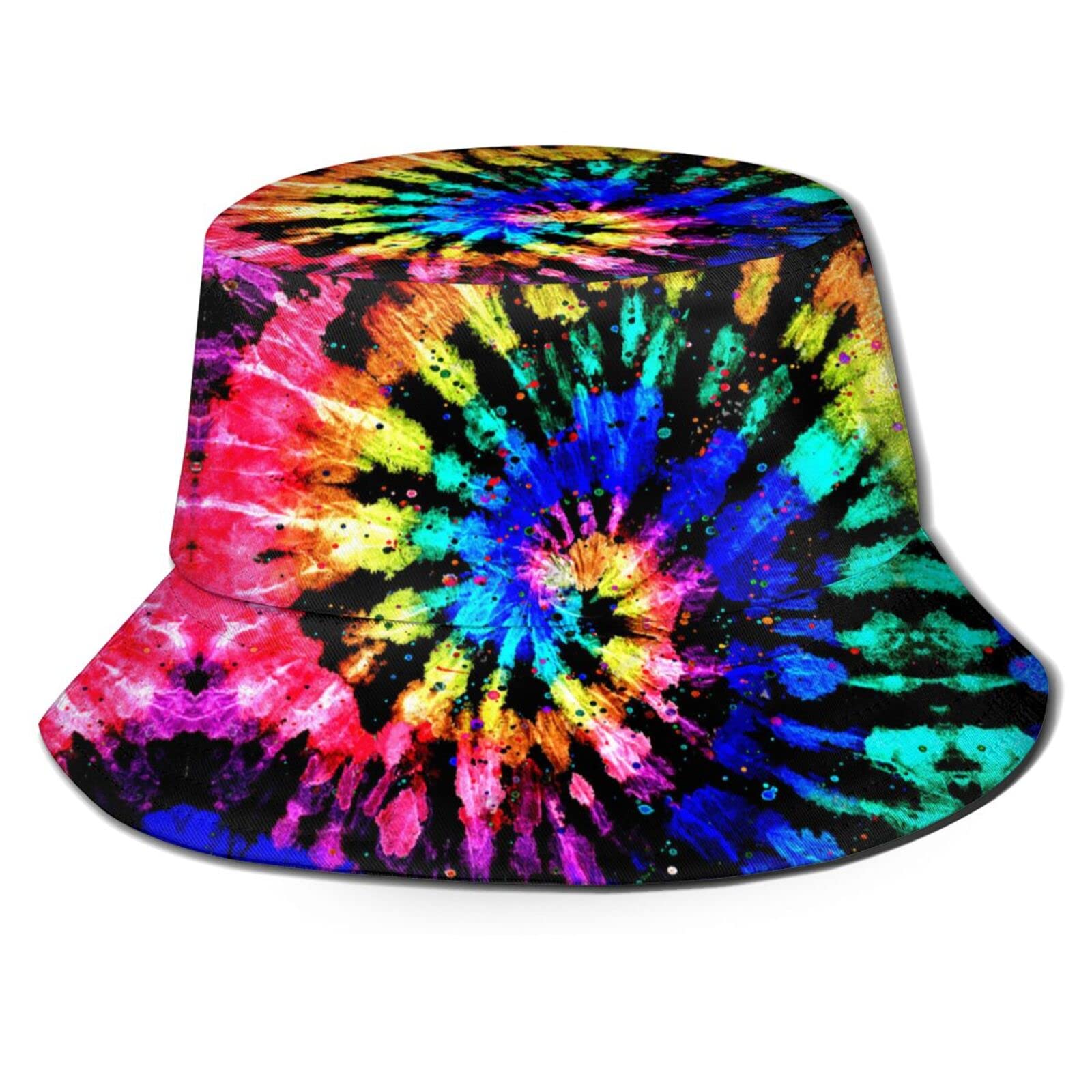 Trendy Tie Dye Print Bucket Hat - Colorful Summer Unisex Sun Hat for Men & Women - Perfect for Beach, Music Festivals & Outdoor Activities