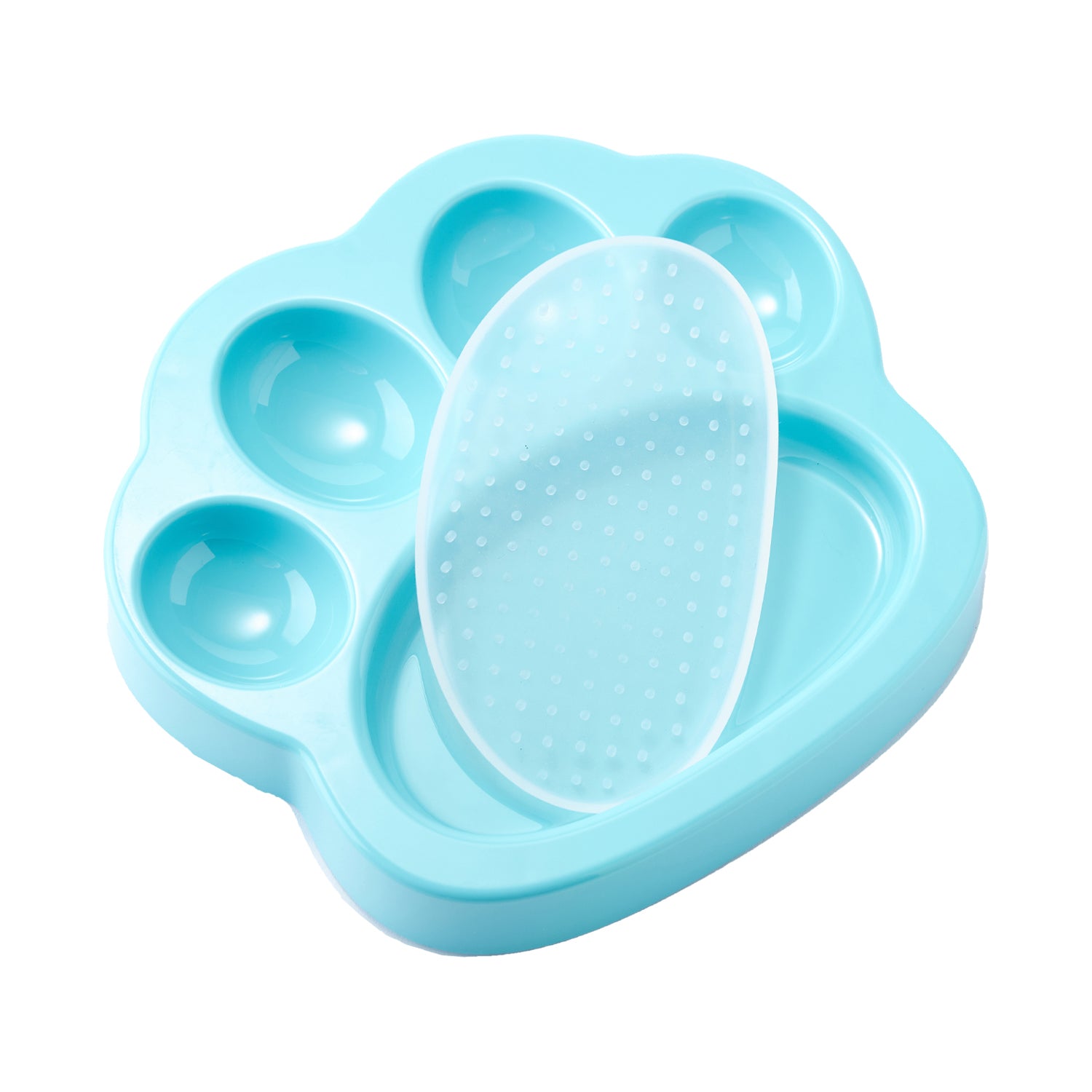 PetDreamHouse Slow Feeder Dog Bowl & Licking Mat 2-in-1 - Blue - Anti-Gulping Puzzle Feeder for Small & Medium Dogs - Perfect for Mealtime Fun, Anxiety Relief & Mental Stimulation