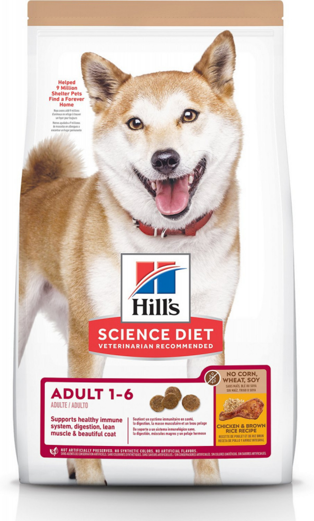 Hill's Science Diet Adult Dry Dog Food - Chicken & Brown Rice Recipe, No Corn, Wheat, or Soy - High Protein Nutrition for Healthy Digestion & Skin (Perfect for Sensitive Stomachs & Allergies)