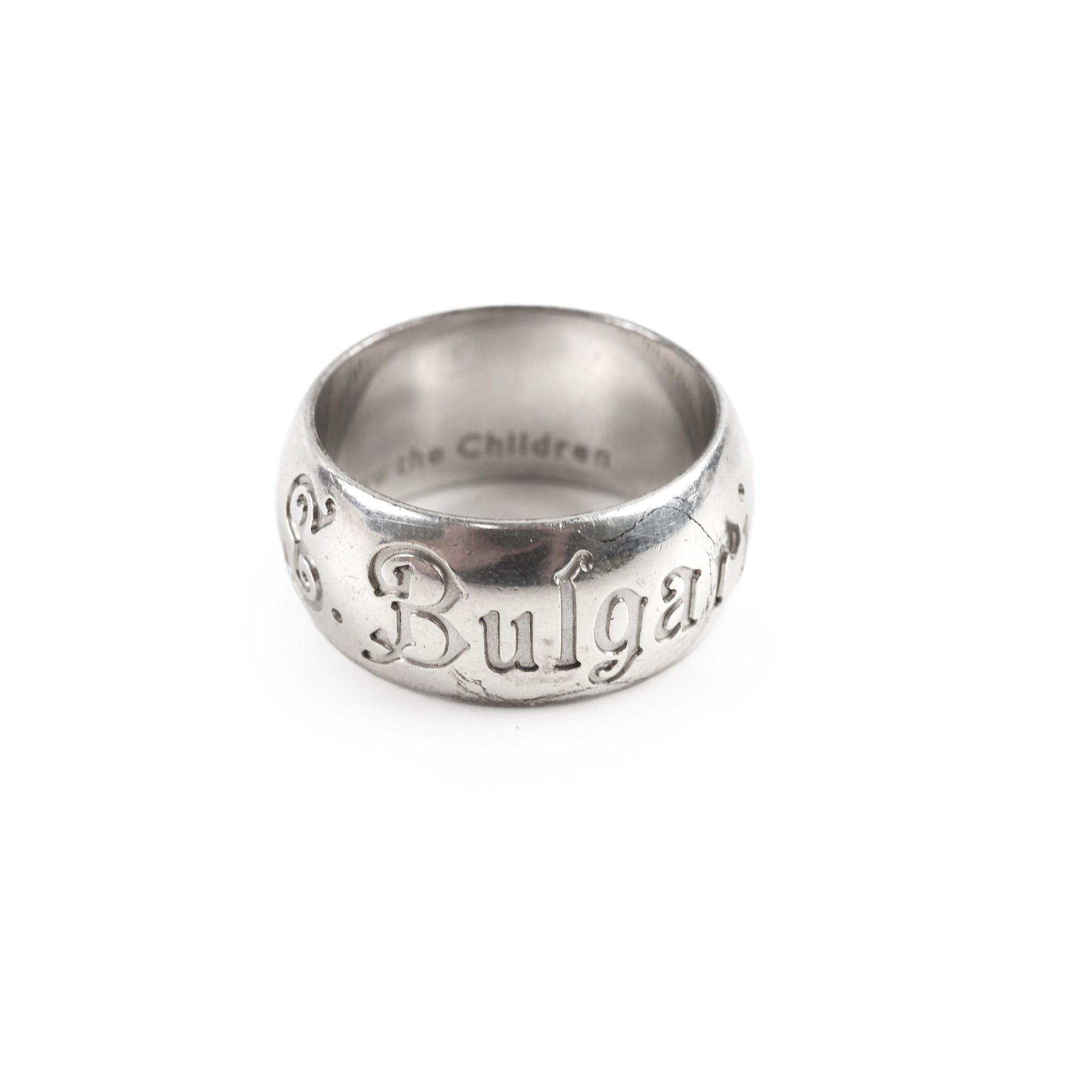 Bvlgari Save The Children Sterling Silver Ring - Size 56 (US 7.5) - Elegant Charity Jewelry for Women - Perfect for Gifts, Weddings & Special Occasions