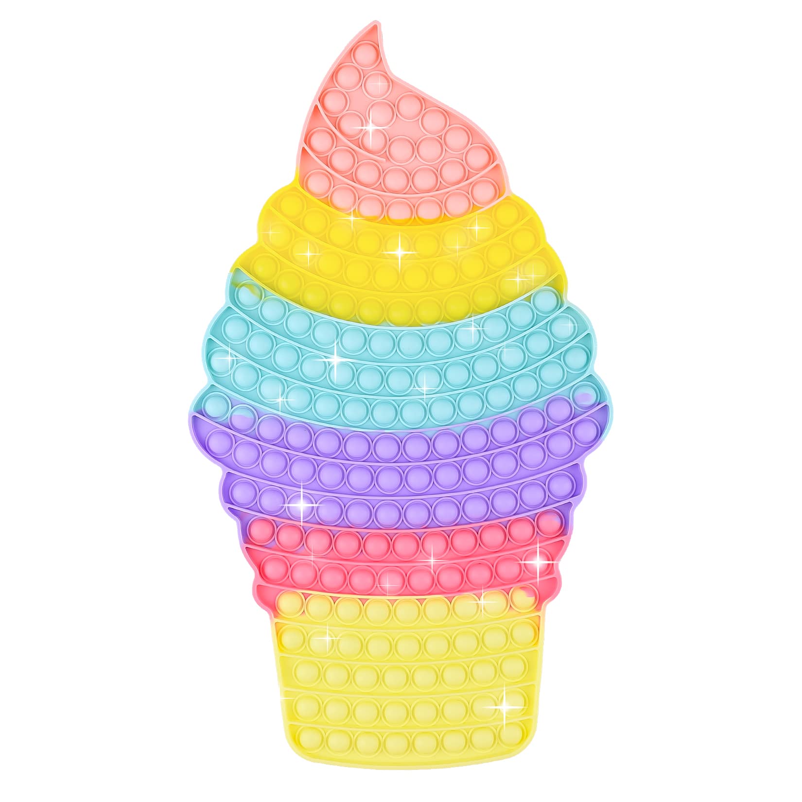 Wulcea Jumbo Pop Fidget Toy - Giant Ice Cream Bubble Popper Sensory Toy for Stress Relief, ADHD & Anxiety - Large 1000 Bubble Sensory Toy for Kids, Teens & Adults - Perfect for Classroom, Office & Home Use