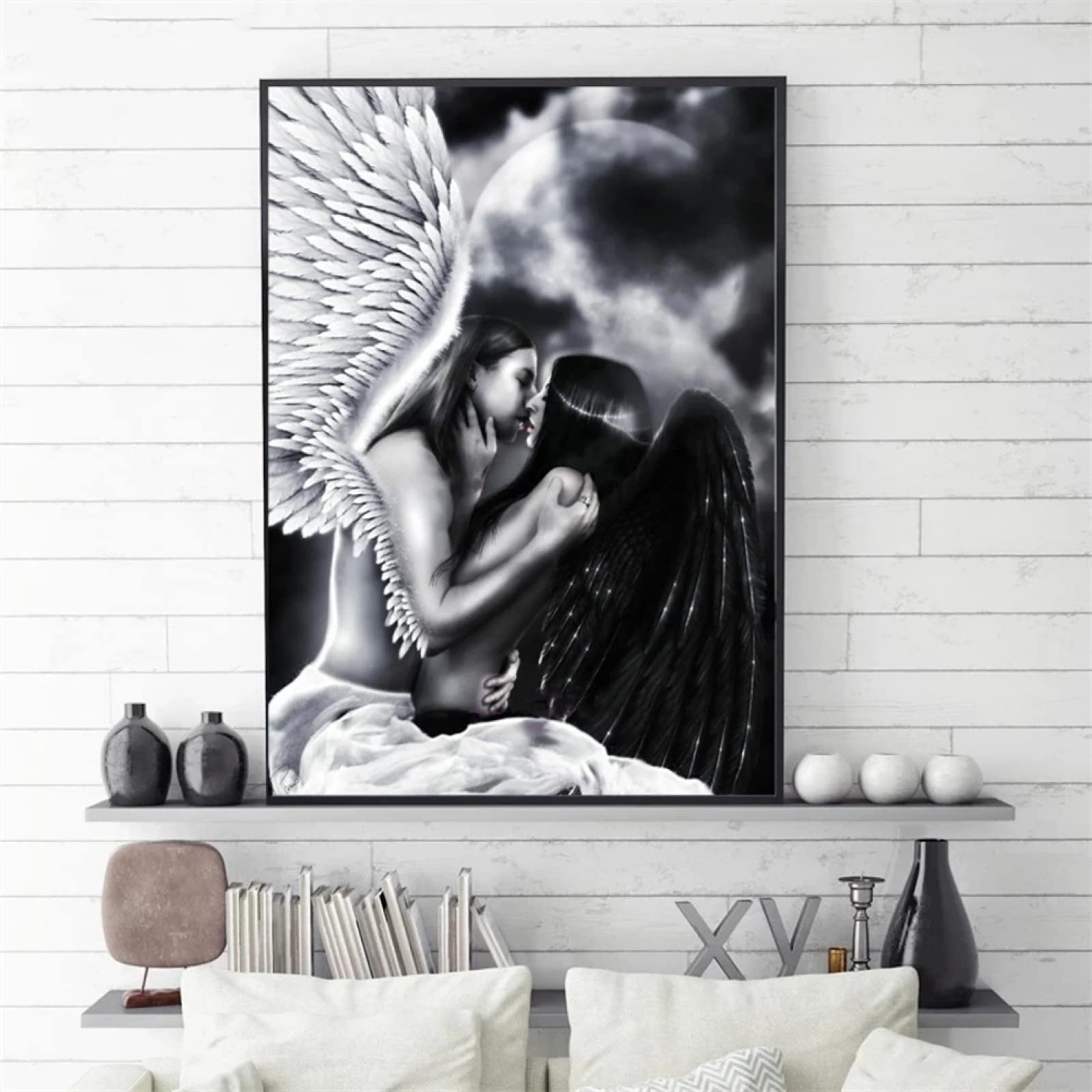 5D Diamond Painting Kit for Adults - Fantasy Love Angel DIY Full Drill Round Gems Art (32x48in/80x120cm) - Perfect for Home Wall Decor, Festival Gifts, Relaxation & Stress Relief