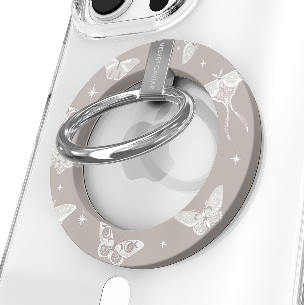 Moonlight Moths MagSafe Grip Ring - Magnetic Phone Holder for iPhone 14/13/12, Anti-Slip Finger Strap - Perfect for Driving, Gaming & One-Handed Use
