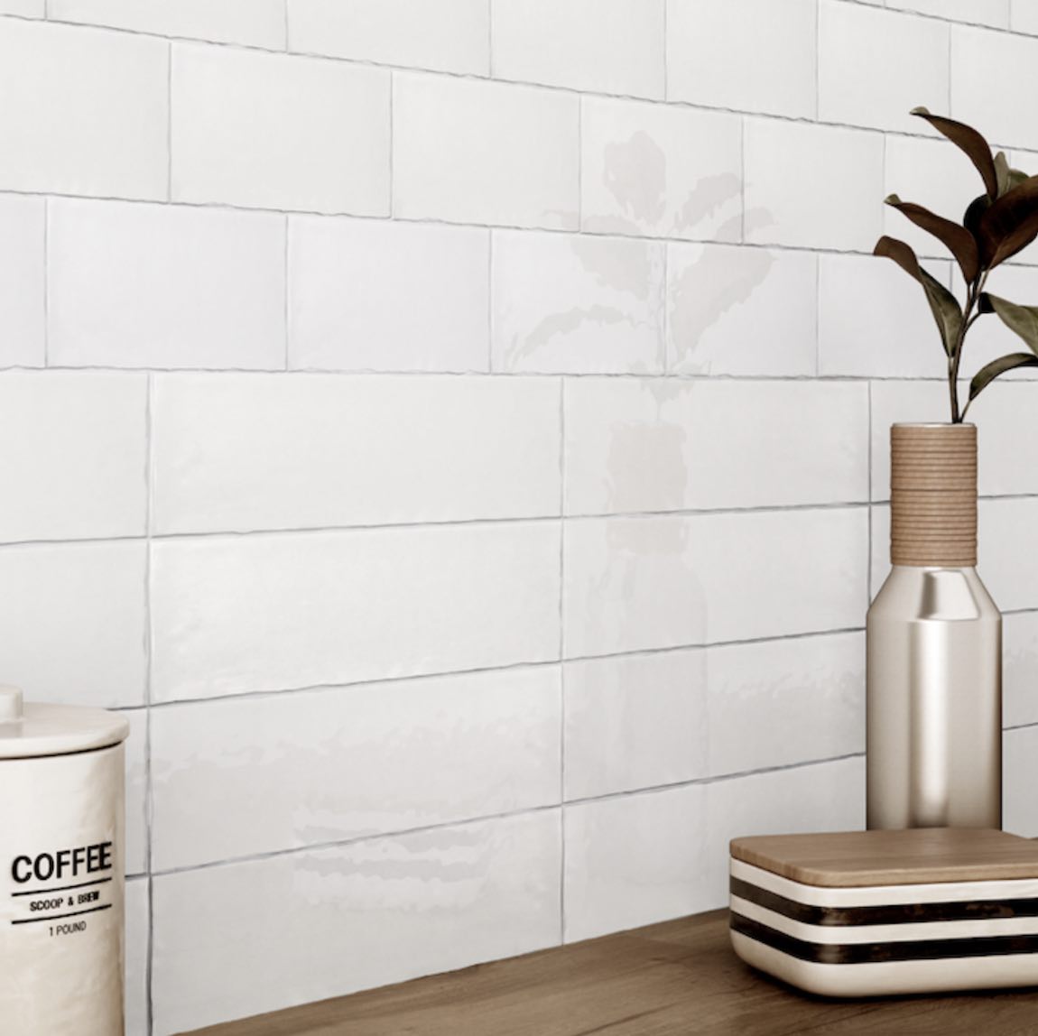 Handmade White 3x6 Ceramic Wall Tile - Premium Glossy Finish for Kitchen Backsplash, Bathroom & Shower Walls - Easy to Clean & Install