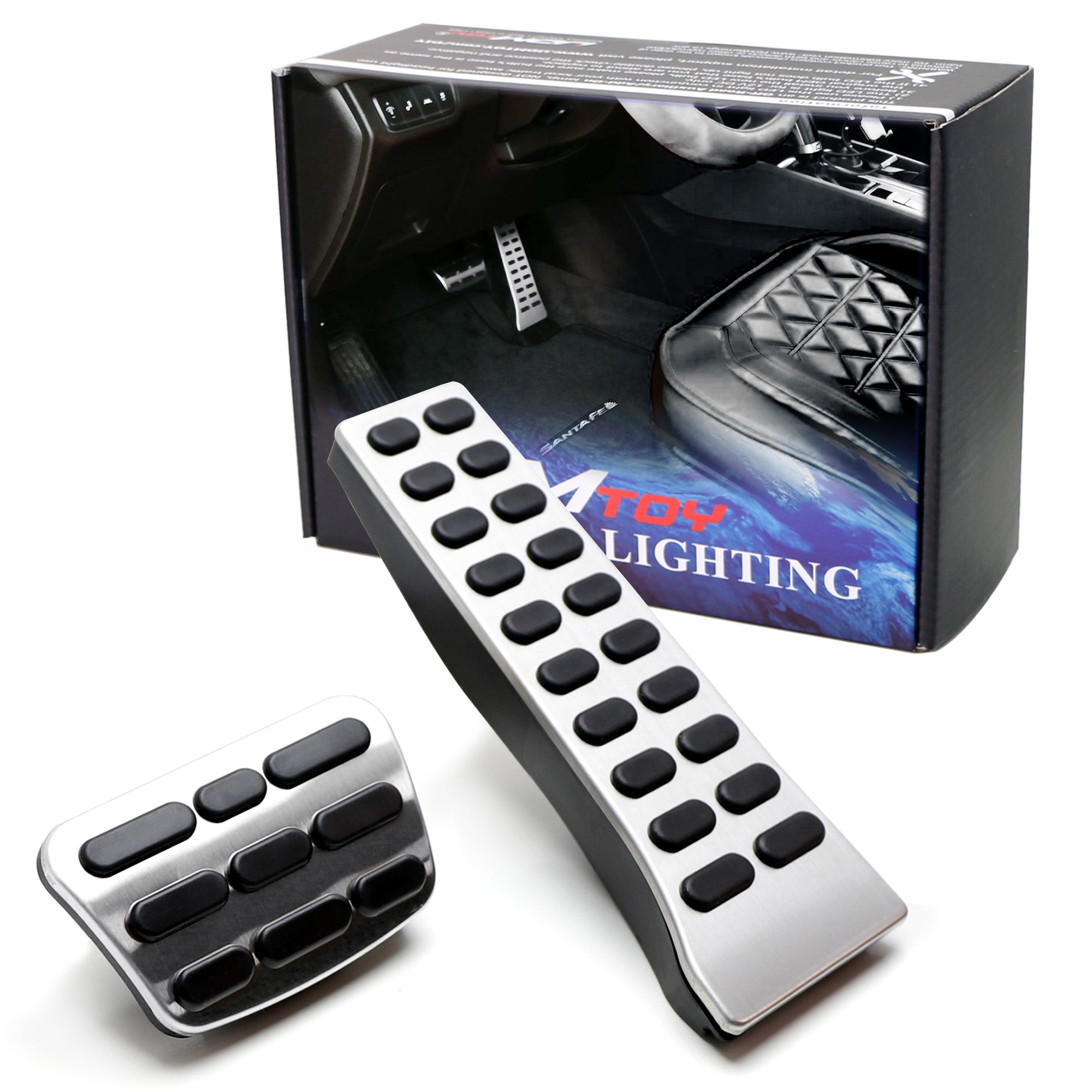 2-Piece Silver Aluminum Racing Pedal Covers for Kia K7 Stinger K5 Optima - Enhance Driving Performance & Interior Style - Perfect for Track Racing & Car Enthusiasts