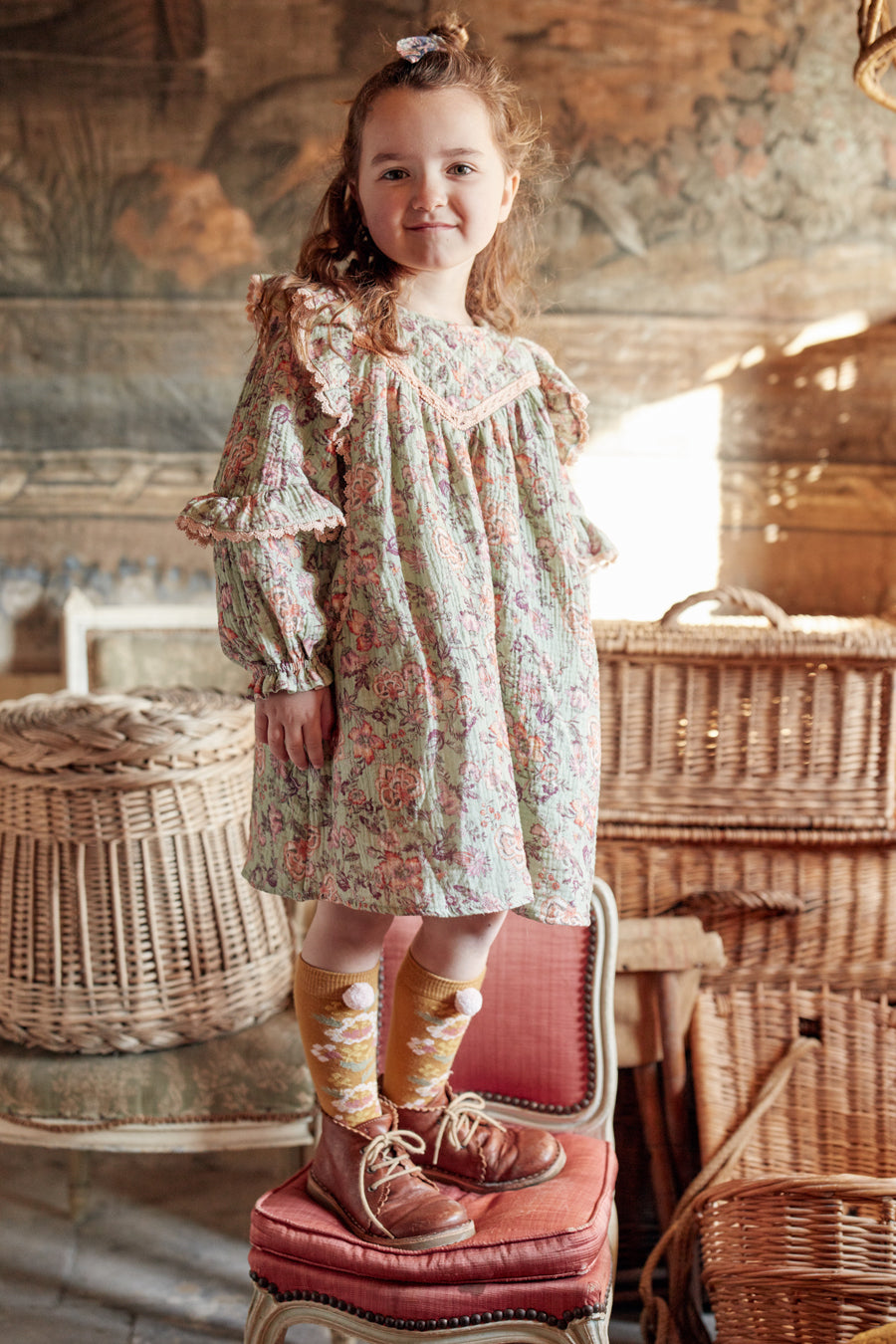 Louise Misha Lara Khaki Tropical Loon Girls Dress - Cute Summer Outfit for Beach, Vacation & Outdoor Adventures