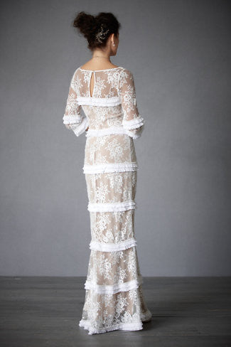 BHLDN Esprit de Corps Wedding Gown - Elegant Lace Bridal Dress for Bride, Perfect for Beach Weddings & Formal Ceremonies