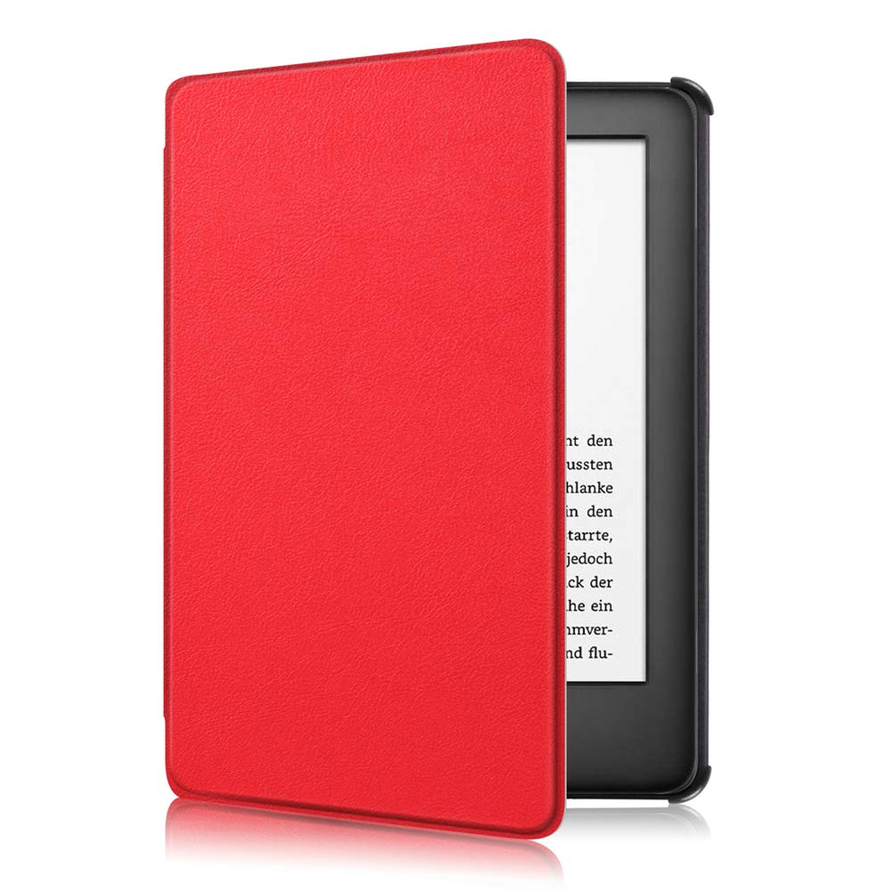 Premium Ultra-Thin PU Leather Hard Shell Case Cover for Kindle 2019 10th Generation - Red | Protective Kindle E-Reader Cover with Auto Sleep/Wake | Perfect for Reading, Travel & Daily Use