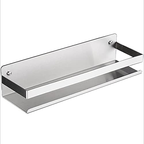 Stainless Steel Square Corner Shelf - Bathroom & Kitchen Storage Organizer for Towels, Shampoo, Condiments - 50cm (20 Inches) - Perfect for Shower, Bathroom, and Kitchen Organization