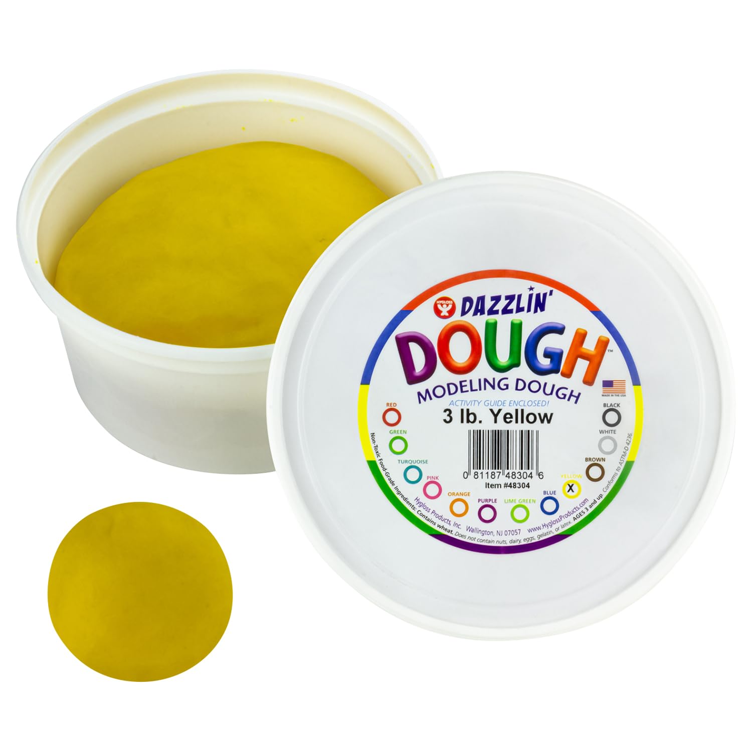Hygloss 3lb Play Modeling Dough - Non-Toxic Kids Art Supplies for Easter Basket Stuffers, Party Favors & Classroom Activities - Yellow Unscented Clay for Creative Crafts & Sensory Play