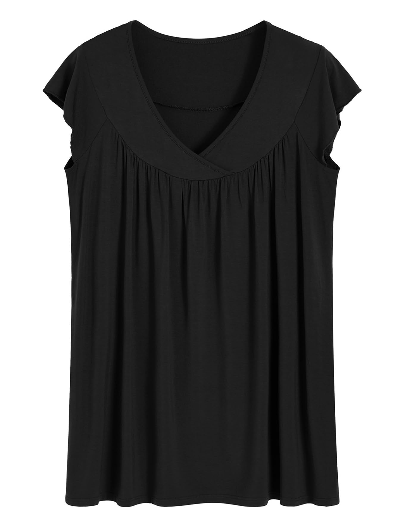 Women's Cap Sleeve Pajama Top - Soft Viscose Sleepwear for Women - Loose Fit Nightwear for Lounge & Bedtime Comfort