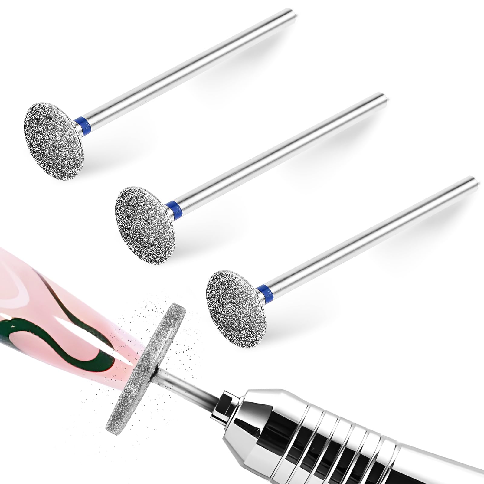 Jeffdad 3 Pcs Disc Nail Drill Bits - Electric Foot File & Pedicure Drill Bits for Callus Remover, Professional Manicure & Pedicure Tools (No.103) - Perfect for Salon, Spa & At-Home Nail Care