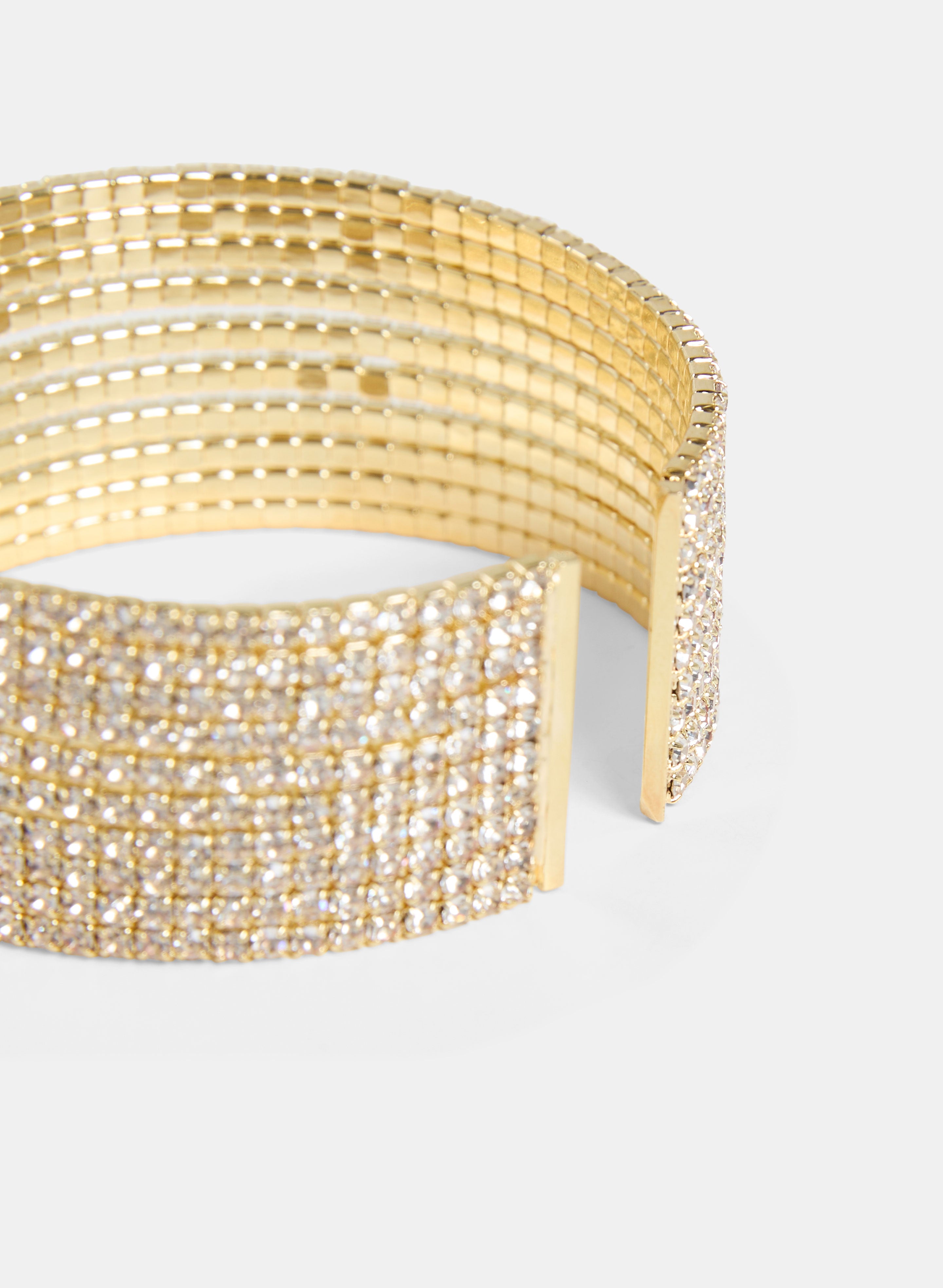 Elegant Crystal Cuff Bracelet for Women - Fashion Jewelry Gift for Party, Wedding & Evening Wear - Stylish Rhinestone Bangle for Special Occasions