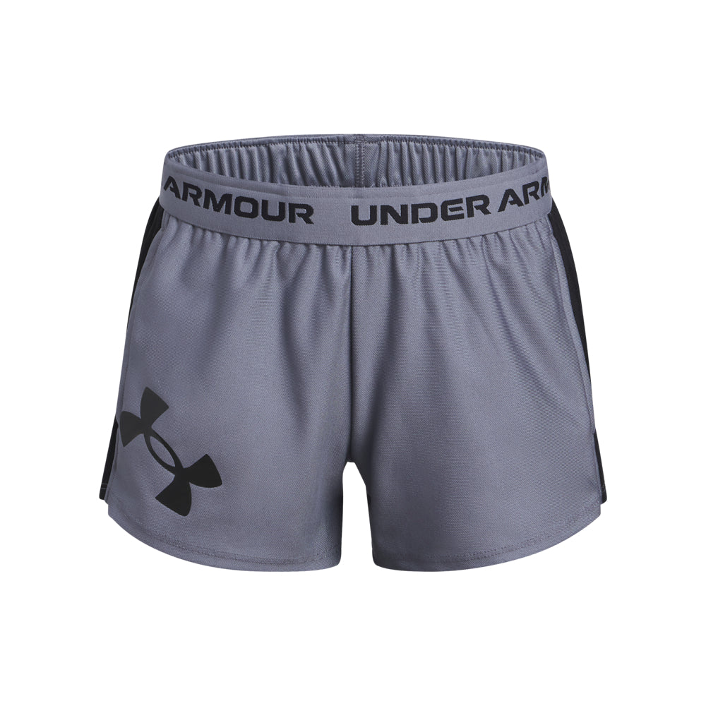 Under Armour Girls' Youth Tech Play Up Logo Shorts - Lightweight, Moisture-Wicking Athletic Shorts for Running, Soccer & Play - Perfect for School, Sports & Active Kids