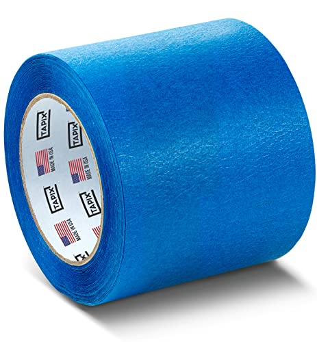 4 Inch x 60 Yards Wide Blue Painters Tape - 3D Printing & Masking Tape with Easy Clean Removal (Lasts up to 21 Days) - Perfect for Home Painting, DIY Projects & Crafting