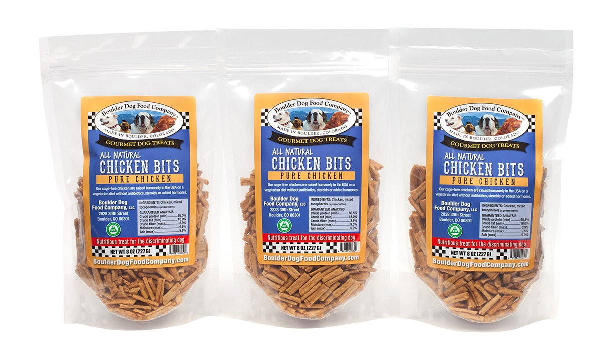 Grain-Free Chicken Bits Dog Treats - 8 oz, All Natural & Healthy Dog Snacks - Made in USA - Pack of 3 for Training, Rewards & Daily Nutrition