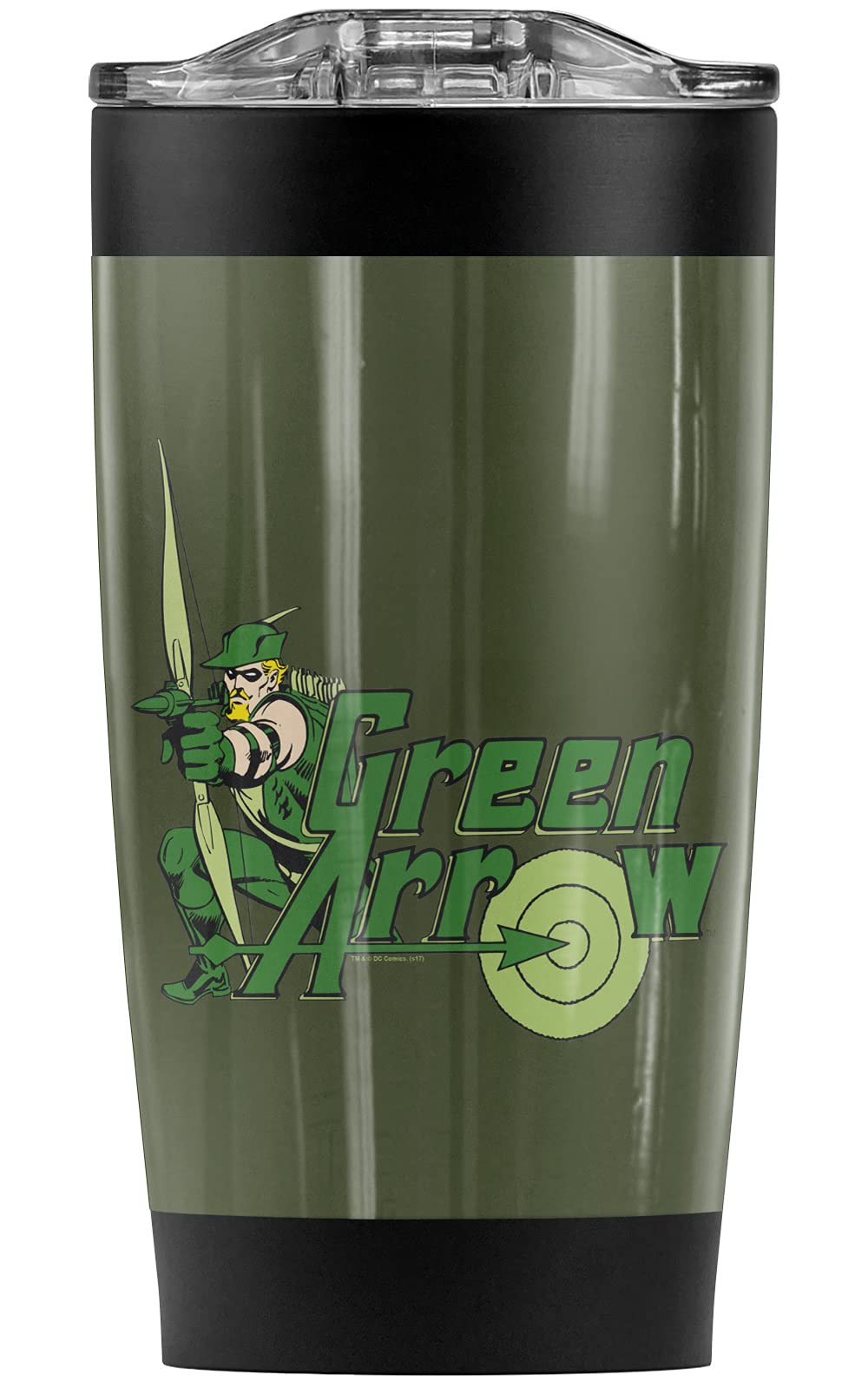 Justice League Green Arrow Stainless Steel Tumbler 20oz - Vacuum Insulated Travel Mug with Leakproof Sliding Lid | Double Wall Insulation for Hot & Cold Drinks | Perfect for Coffee, Tea, Iced Beverages | Superhero Gift for Office, Gym, Camping & Outdoor Adventures