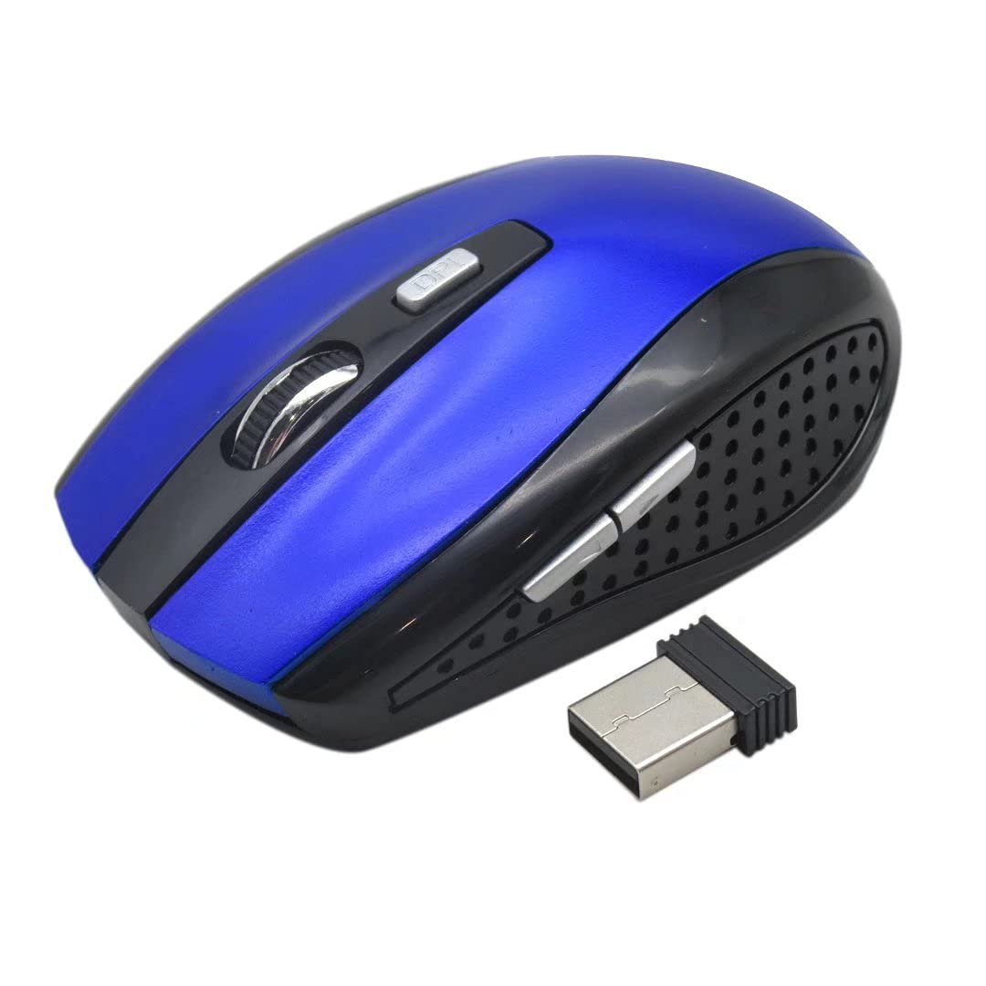 Premium Wireless Optical Mouse with USB Receiver - Ergonomic Design for Laptop, PC, Chromebook & Notebook (Blue) | Perfect for Office Work, Gaming & Home Use