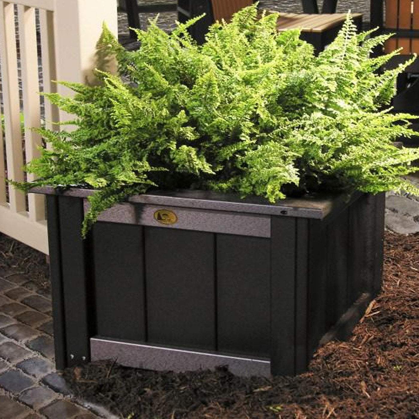 Eco-Friendly Recycled Plastic Square Planter with Cup Holder - Modern Garden Decor for Indoor & Outdoor Plants | Perfect for Patio, Balcony, and Office Spaces