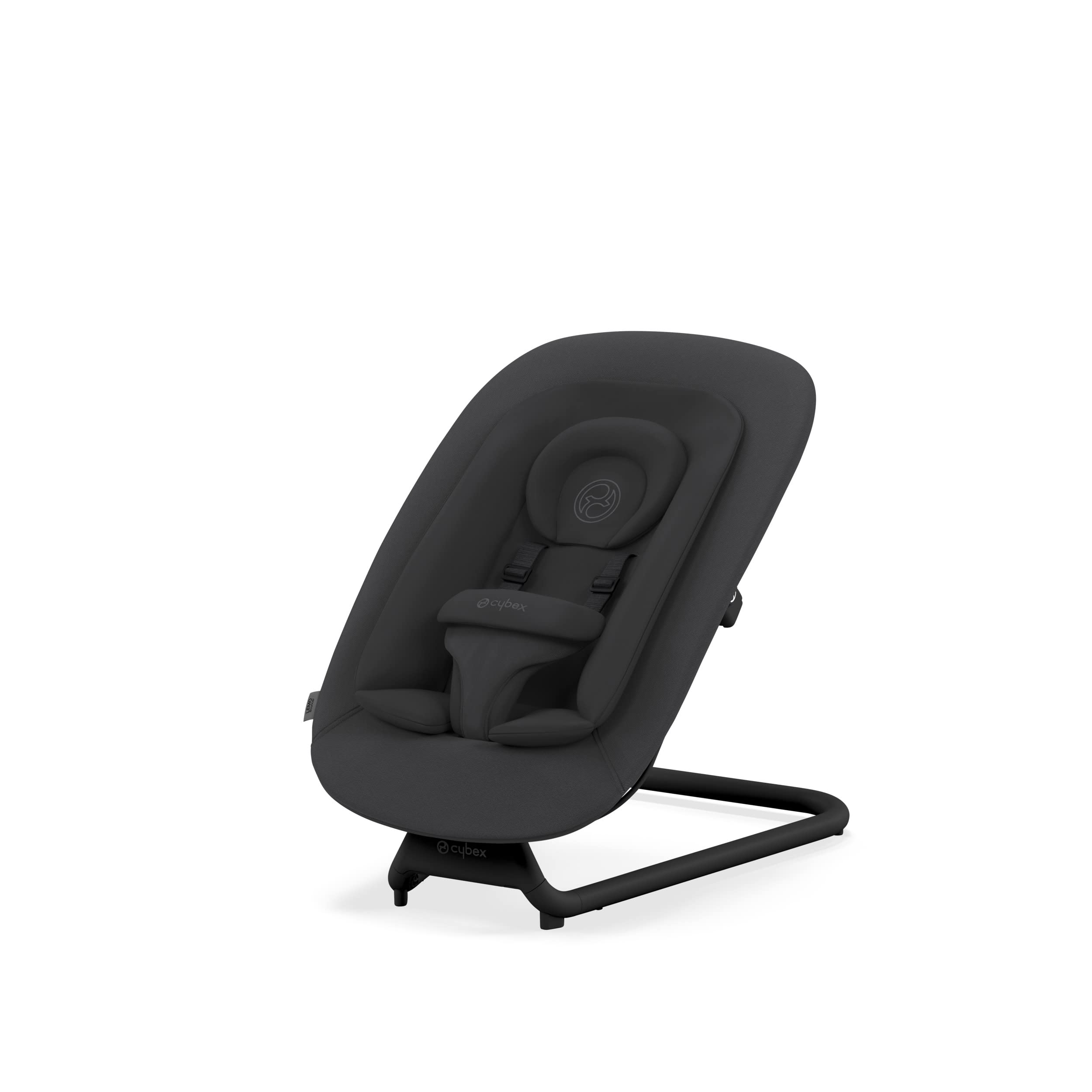 Cybex Lemo Self-Bouncing Baby Bouncer - Adjustable Harness & Breathable Mesh Backrest with Comfort Inlay & Head Hugger - Playtime & Relaxation for Infants - Perfect for Nursery, Living Room or Outdoor Use - Stunning Black