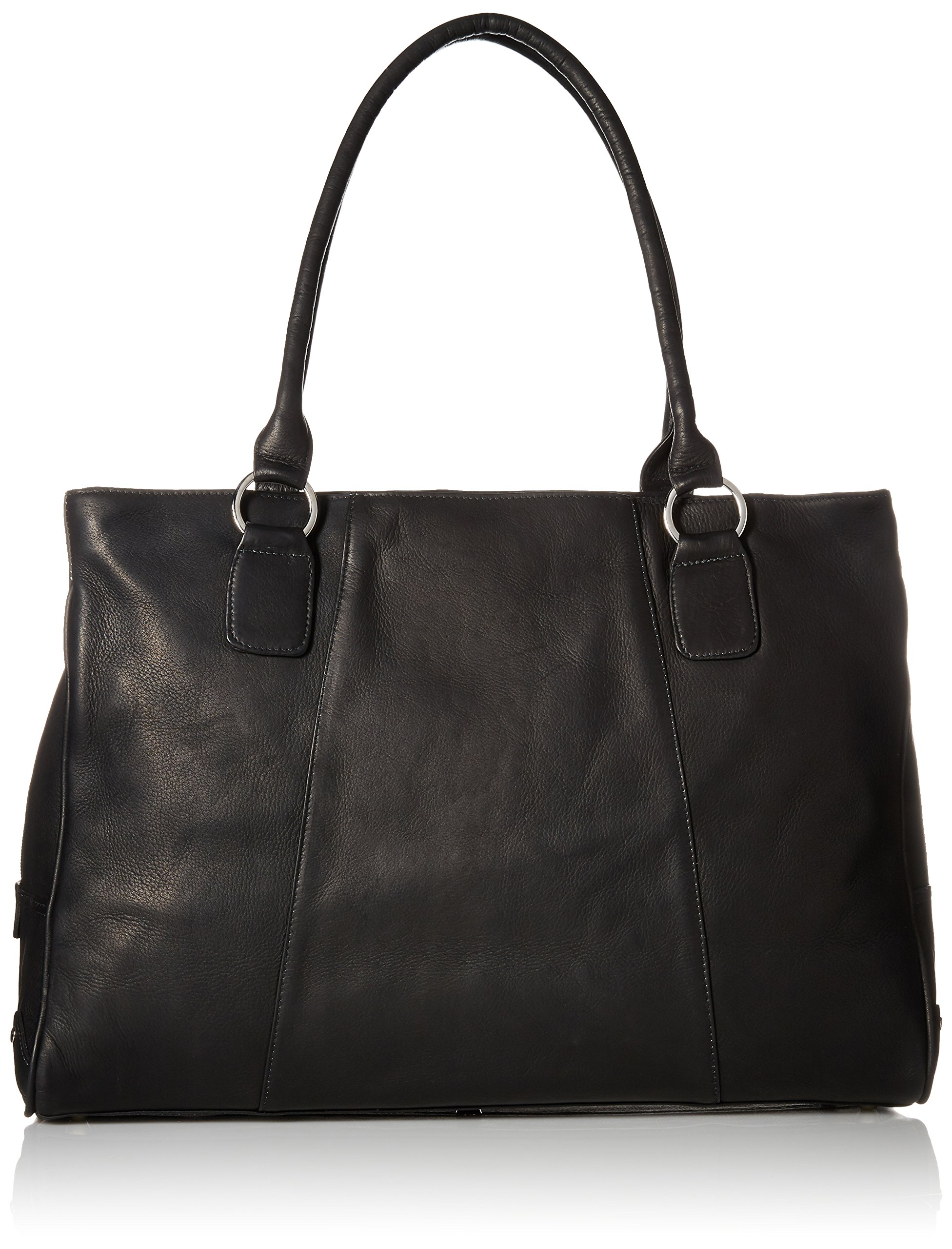 Premium Genuine Leather Laptop Travel Tote Bag - Black, One Size - Perfect for Business, Work Commute & Airplane Carry-On