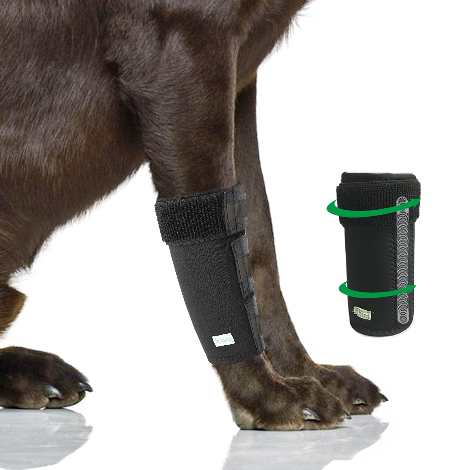 Dog Leg Brace for Small & Large Dogs - Adjustable Front Leg Wrap with Metal Support & Reflective Straps - Heals Wounds, Prevents Injuries & Sprains - Perfect for Post-Surgery Recovery, Arthritis Support & Active Outdoor Dogs