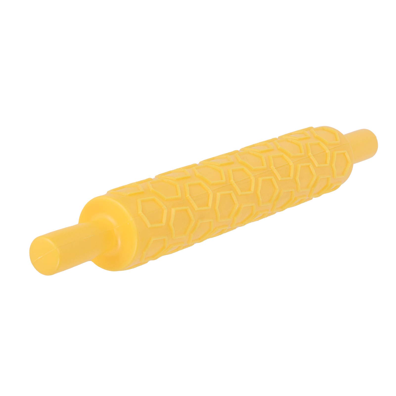 **Plastic Embossed Rolling Pin for Fondant, Cookies, Biscuits & Pastry - DIY Cake Decorating & Baking Tool - Yellow Kitchen Baking Utensil for Home Bakers & Professional Chefs**    *(Perfect for Wedding Cakes, Holiday Cookies, and Creative Dessert Decorations!)*