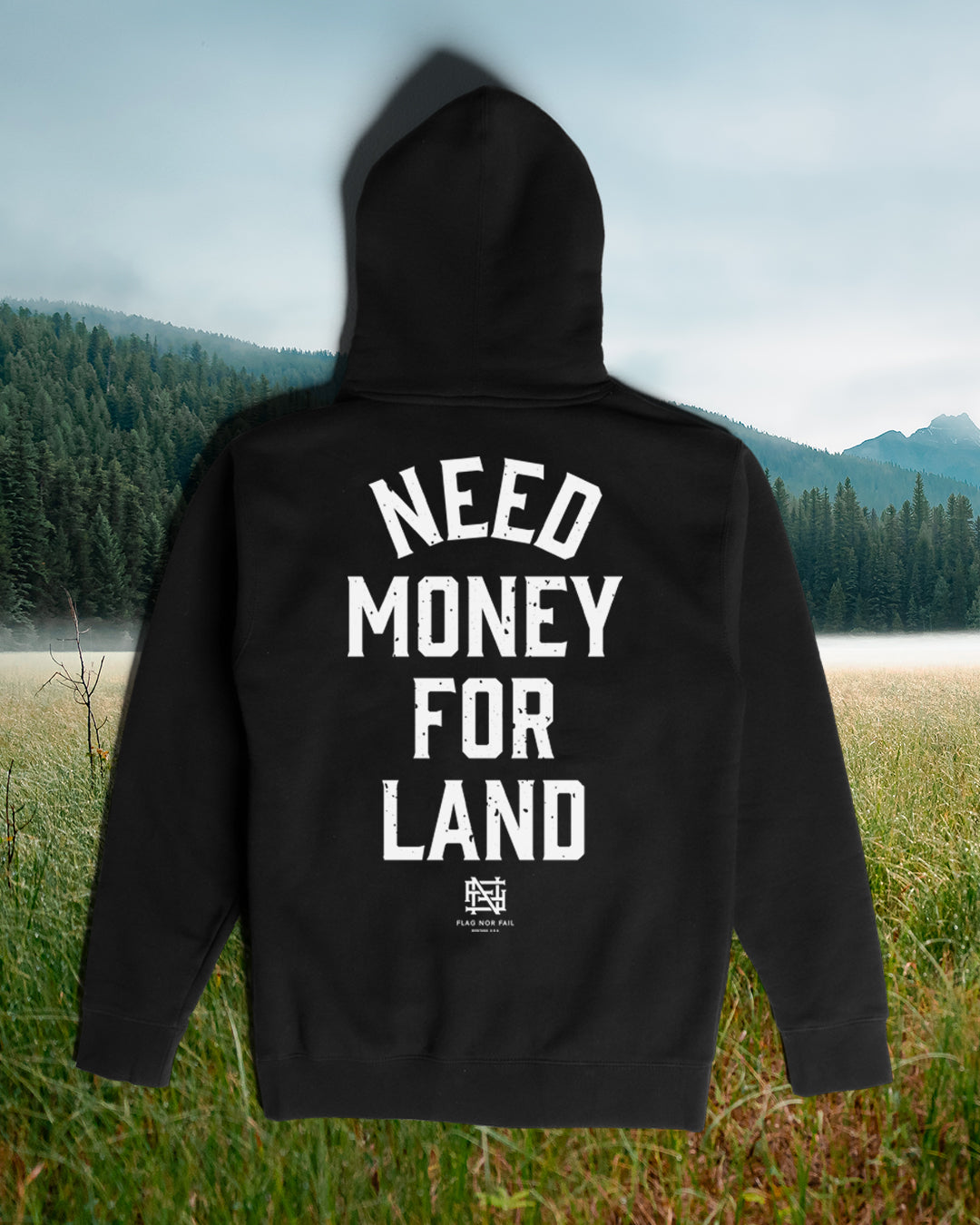 NEED MONEY FOR LAND Hoodie - Black | Premium Streetwear Sweatshirt for Men & Women | Perfect for Urban Fashion, Casual Outfits & Street Style