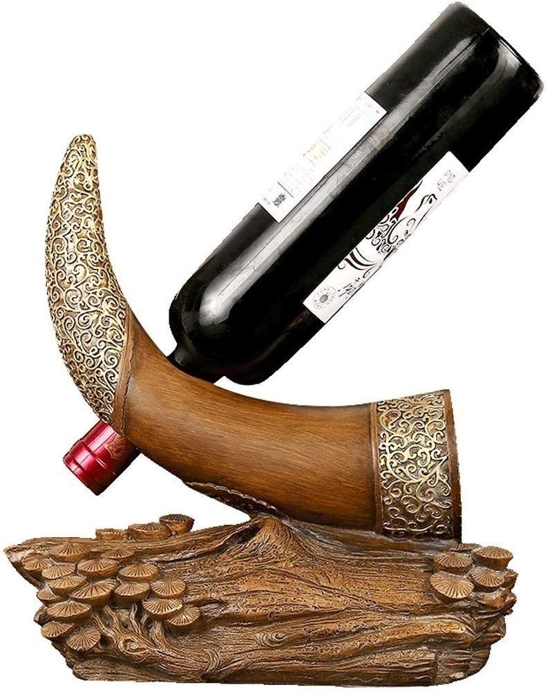 Premium Wooden Wine Rack Organizer Stand - Elegant Elephant Design for Upside Down Wine Bottle Storage | Perfect Housewarming Gift & Home Bar Decoration | Ideal for Kitchen, Dining Room, or Wine Cellar Display