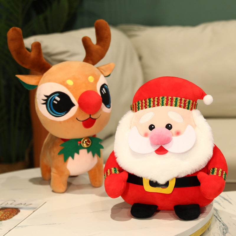 Merryland Santa and Reindeer Plush Stuffed Animals - Soft Christmas Plush Toys for Kids, Holiday Decorations & Gift Giving