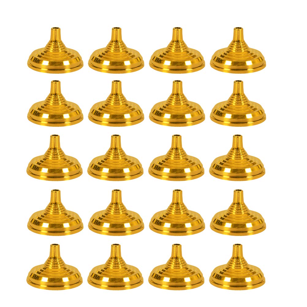 PRETYZOOM 20pcs Gold Plated Plastic Flag Bracket Holder - Round Shaped Golden Flag Pole Base for Indoor/Outdoor Decoration, Party Events & Garden Display