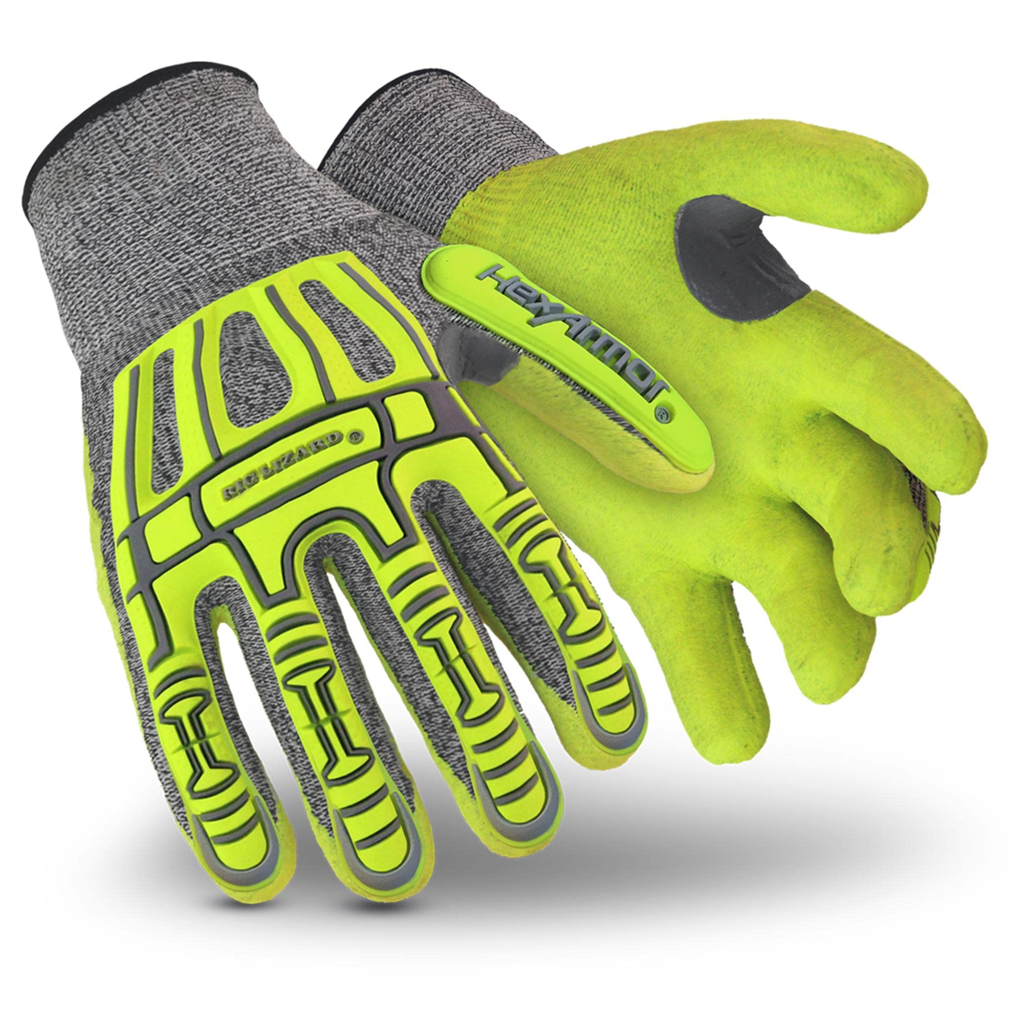 HexArmor Rig Lizard Series Impact Protection Safety Work Gloves - ANSI Certified, Cut & Puncture Resistant for Construction, Oil Rig, and Heavy Duty Industrial Use