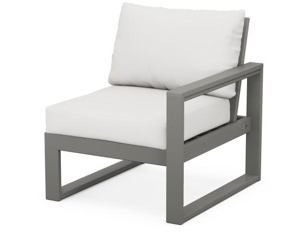 Polywood EDGE Modular Right Arm Chair - Durable Outdoor Furniture for Patio, Deck & Garden - Weather-Resistant & Eco-Friendly Recycled Plastic