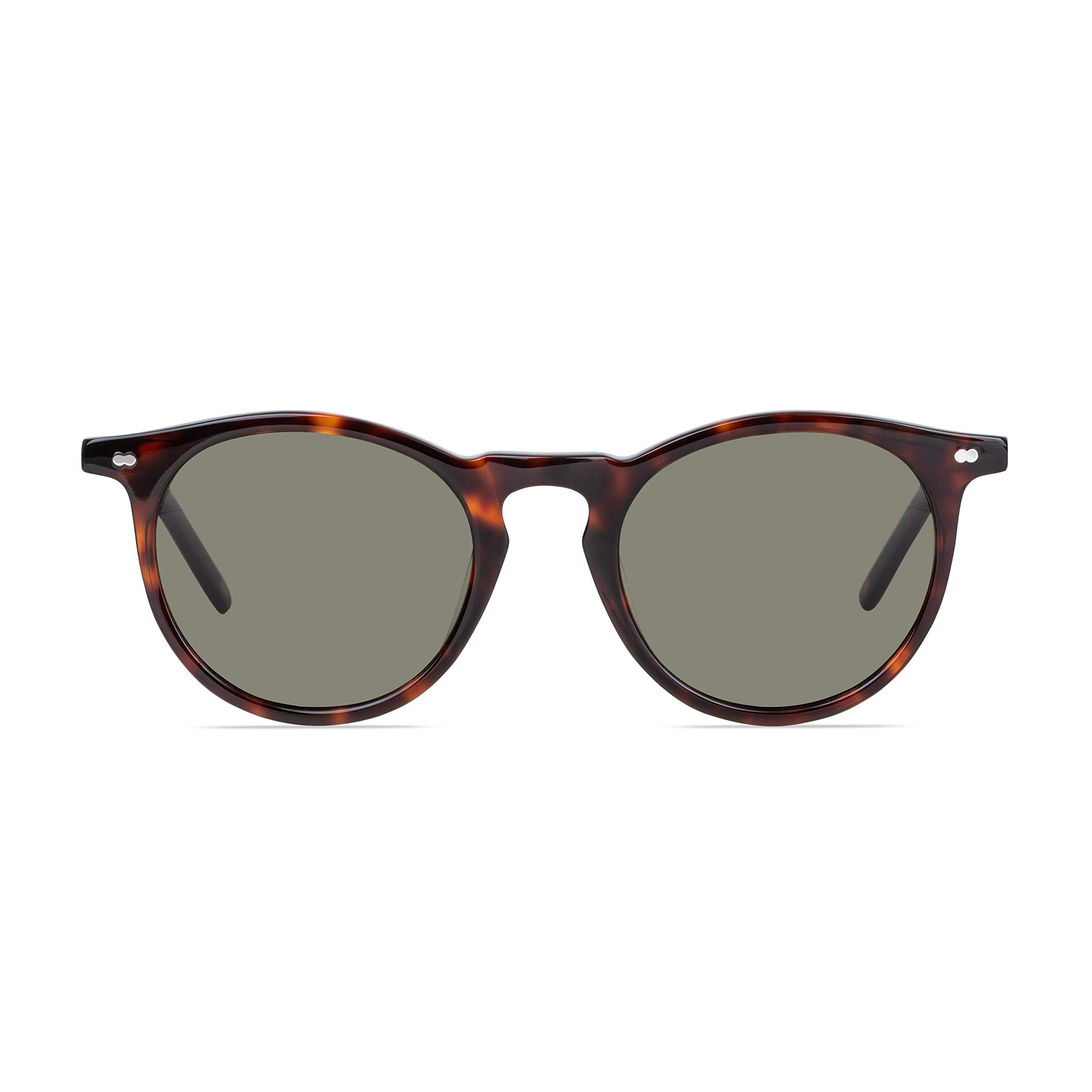Christopher Cloos Paloma Espresso Round Polarized Sunglasses for Men & Women - UV400 Protection Unisex Fashion Shades with Case - Perfect for Driving, Beach & Outdoor Activities