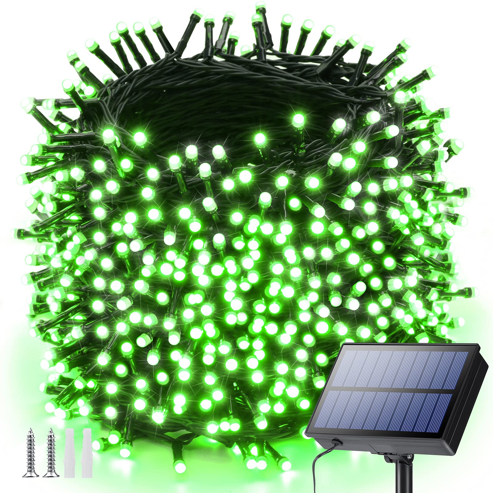 350 LED Solar String Lights Outdoor - 121ft Waterproof Fairy Lights with 8 Modes | Perfect for Garden, Yard, Party, Patio, Bedroom, Wedding & Holiday Decorations (Green) - Create Magical Ambiance for Evenings & Special Events