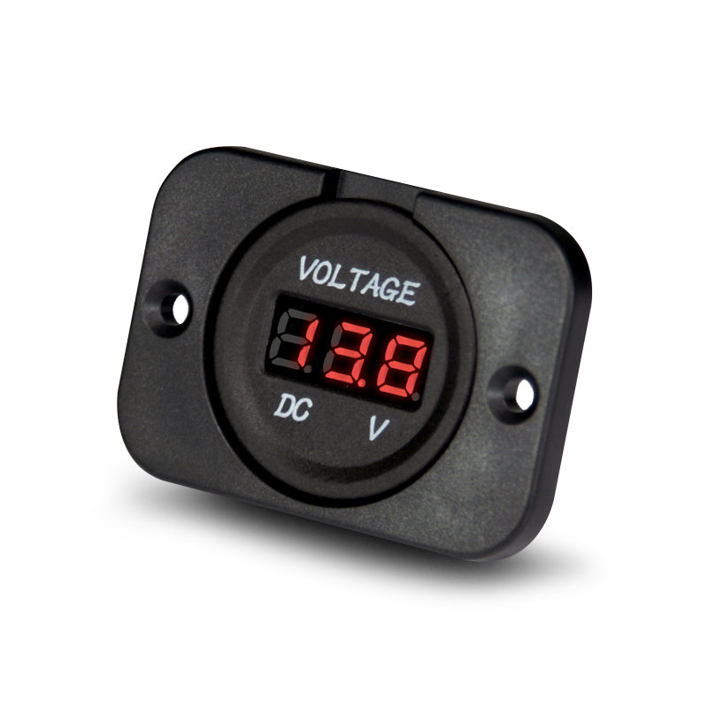 Aerpro APDCP8 12V/24V Panel Mount LED Voltmeter - Digital Voltage Gauge for Car, Boat, RV & Marine Electrical Systems