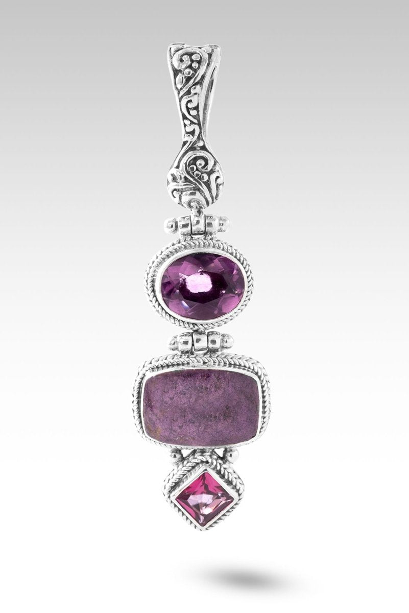 Standing in Confidence Pendant - Purpurite, Pink Fluorite & Pure Pink Mystic Topaz Gemstone Necklace for Women | Spiritual Jewelry, Healing Crystal Gift for Meditation & Energy Balancing