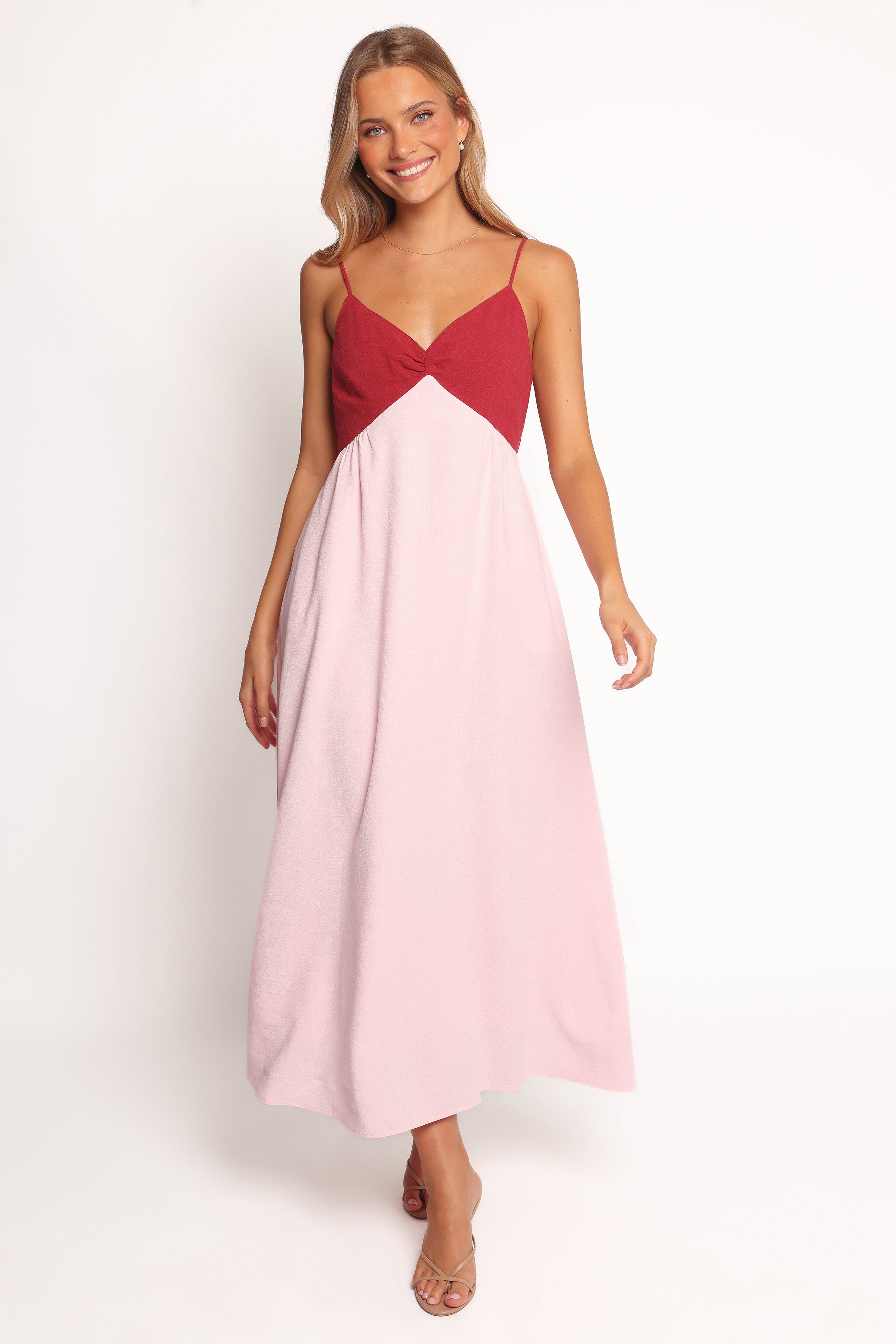 Beatriz Midi Dress - Elegant Red & Pink Floral Summer Dress for Women | Perfect for Weddings, Parties & Date Nights