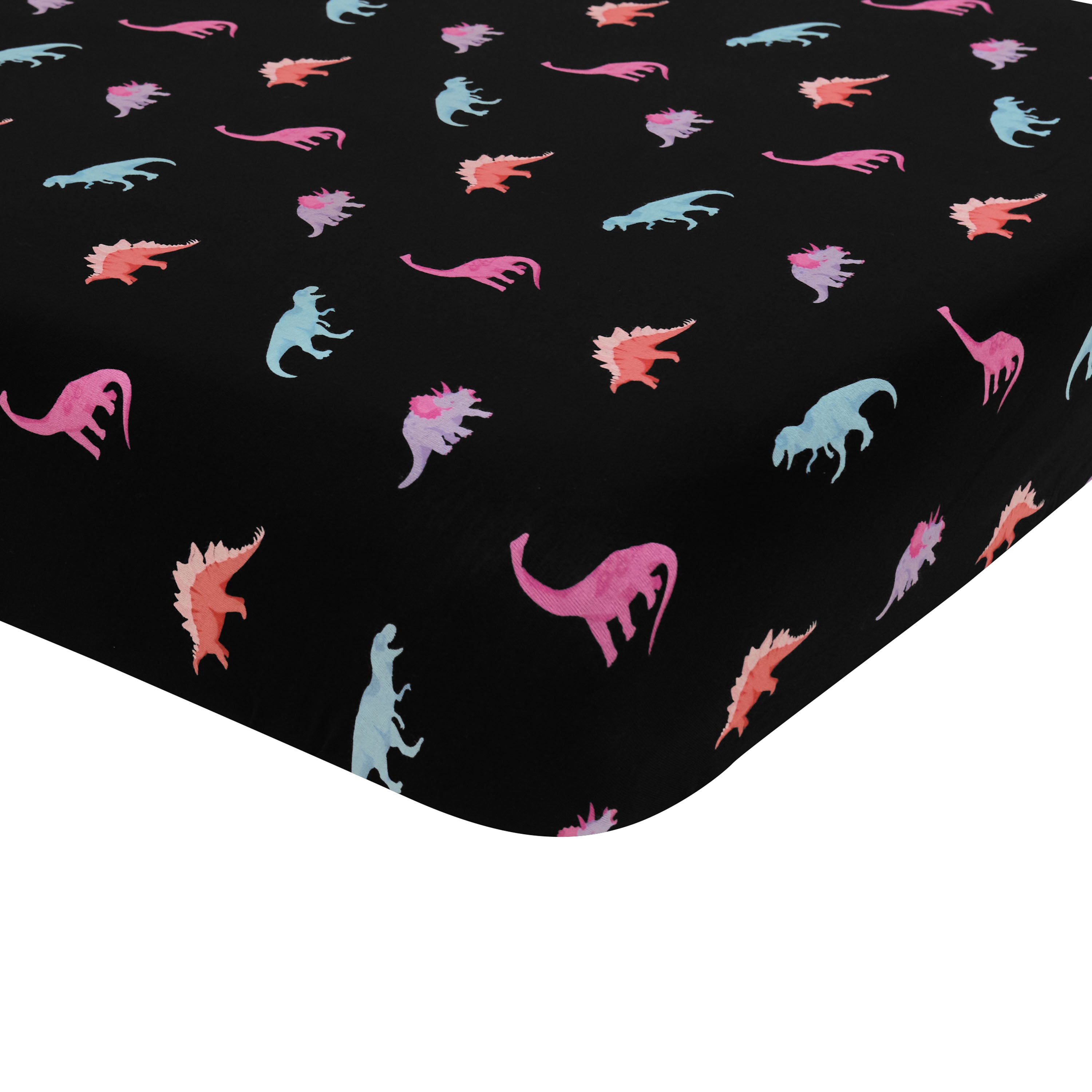 Soft & Breathable Mini Crib Sheet in Midnight Roar - Perfect for Baby Nursery, Travel Crib & Portable Bassinet - 100% Cotton Fitted Crib Mattress Cover for Newborns & Toddlers