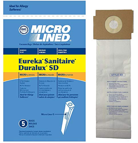 Eureka Sanitaire Duralux SD Micro Allergen Vacuum Cleaner Bags - 300 Pack | Made in USA | HEPA Filtration | Compatible with Eureka & Sanitaire Vacuums | Ideal for Allergy Sufferers & Pet Owners