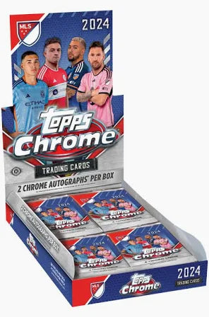 2024 Topps Chrome Soccer Hobby Box - Premium Soccer Trading Cards Collection for Collectors & Fans - Perfect for Gifts, Investments, and Game Day Excitement