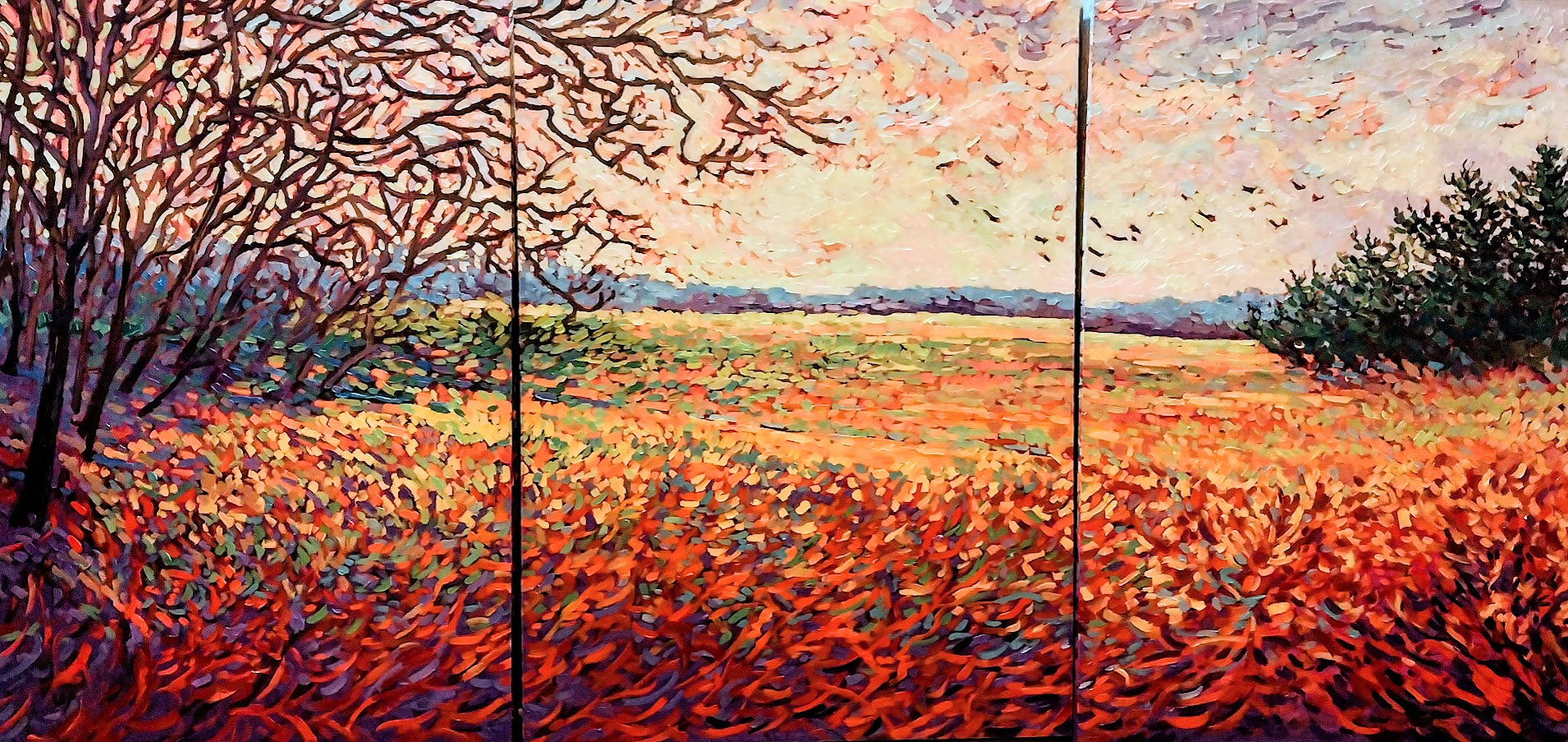 Laura Eyring: Andorra Meadow Triptych - Beautiful Landscape Wall Art for Home & Office Decor - Perfect for Living Room, Bedroom, or Office Space