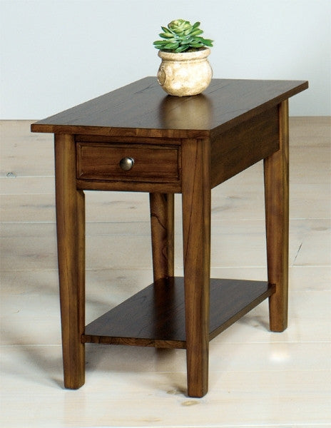 Belgrade Rectangular End Table - Solid Walnut Wood Nightstand for Living Room, Bedroom, or Office - Stylish Side Table with Storage Shelf