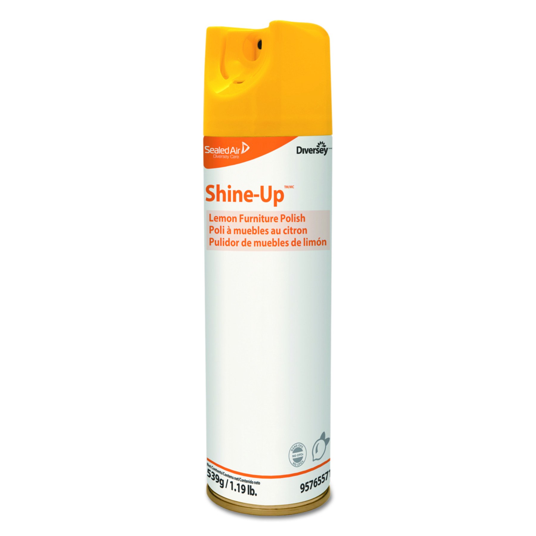 Diversey 95765571 Shine-Up Lemon Scented Furniture Cleaner - 13.8 oz Aerosol Can (Pack of 12) | Perfect for Wood, Leather & Office Furniture Care