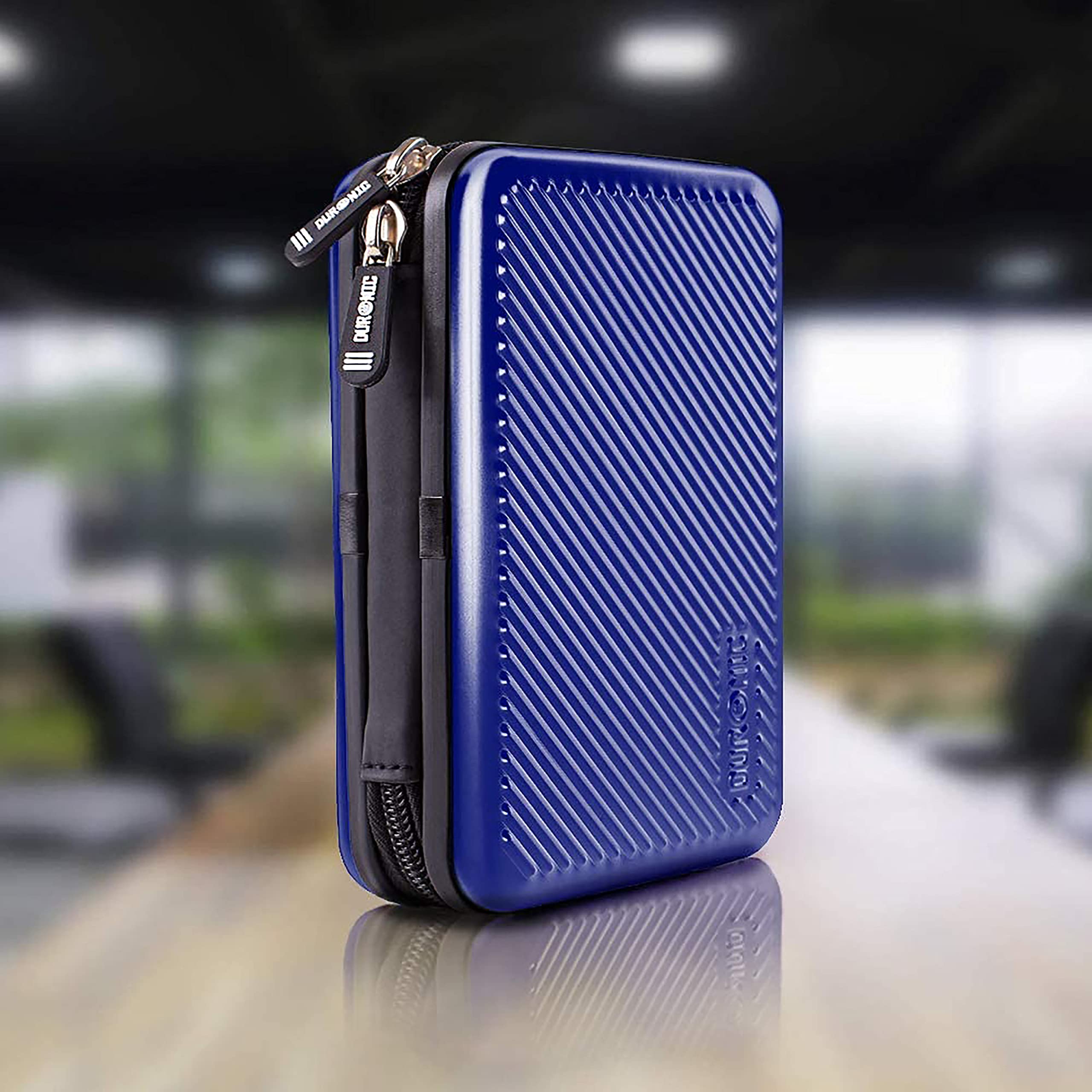 Duronic HDC3/BE Aluminum Hard Drive Case - Portable Protective Storage Pouch for External Hard Drives & Cables (Blue) | Lightweight & Durable | Compatible with WD, Toshiba, Buffalo, Seagate, Samsung | Perfect for Travel, Office & Data Backup