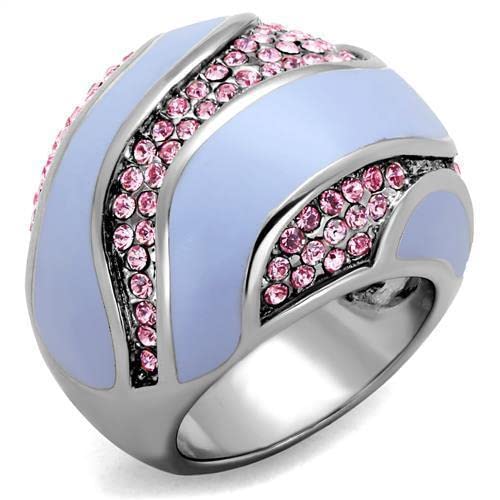 Zawadee Stainless Steel Ring with GRD Crystal - Elegant Light Rose for Daily Wear