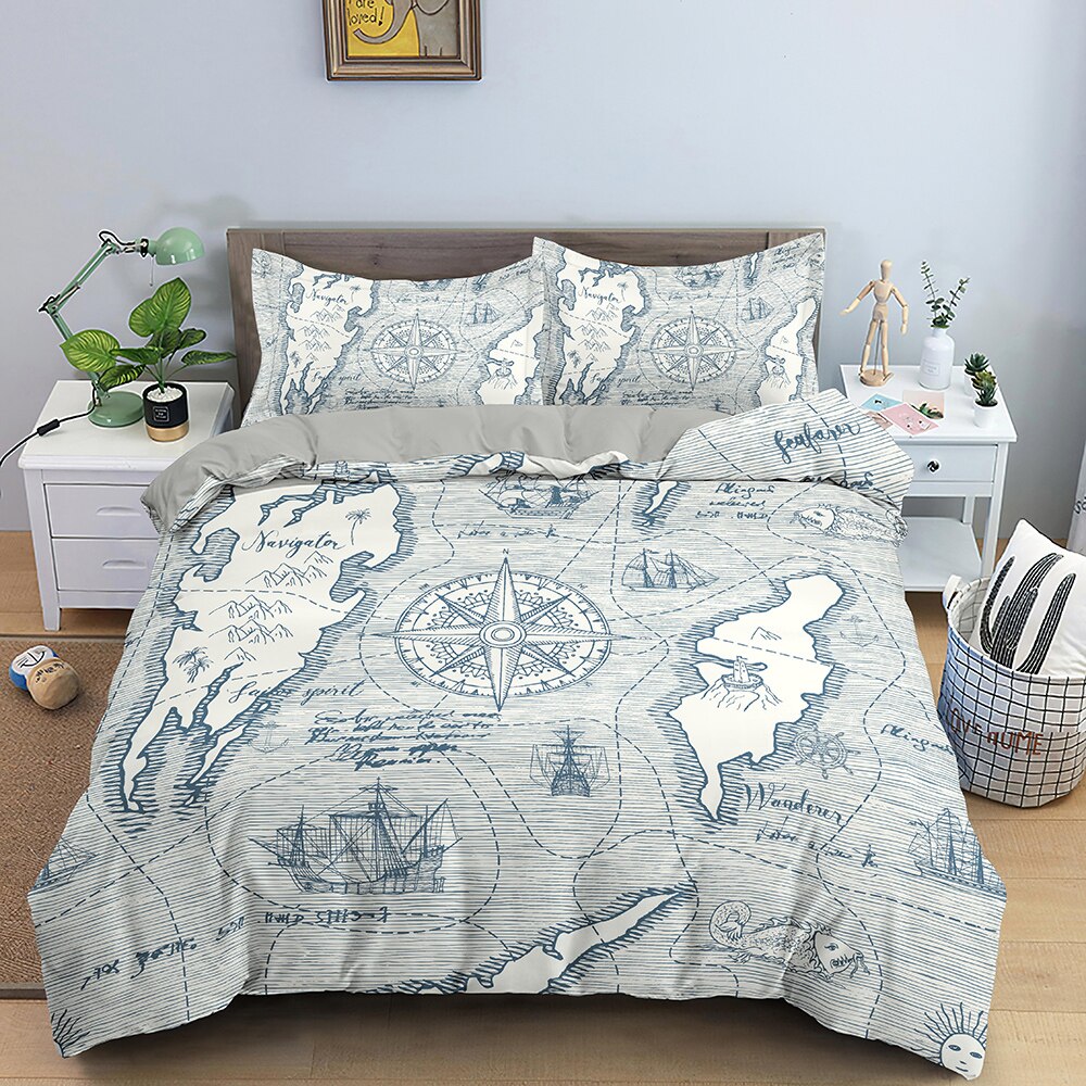 World Map Bedding Set - Stylish Geography Themed Comforter & Sheet Set for Travel Lovers | Perfect for Dorm Rooms, Adventure Themed Bedrooms & Globe-Trotting Decor