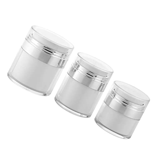 3Pcs Airless Pump Bottles for Skincare - Refillable Vacuum Cosmetic Containers with Pump, Travel Size Cream & Lotion Storage Jars - Perfect for Daily Beauty Routine, Travel Essentials & Gift Packaging